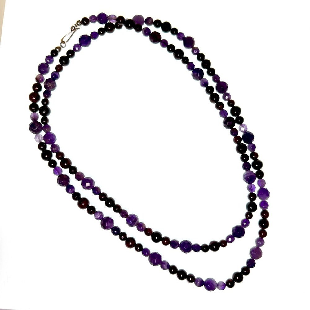 925 Silver Desert Rose Trading Jay King Amethyst Faceted Necklace 42 Inch